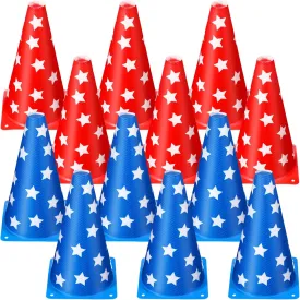 12 Pack Candy Corn Ring Toss Game - Plastic Cones, 9 Inch Training & Sport Agility Field Markers for Youth Soccer & Skating Practice