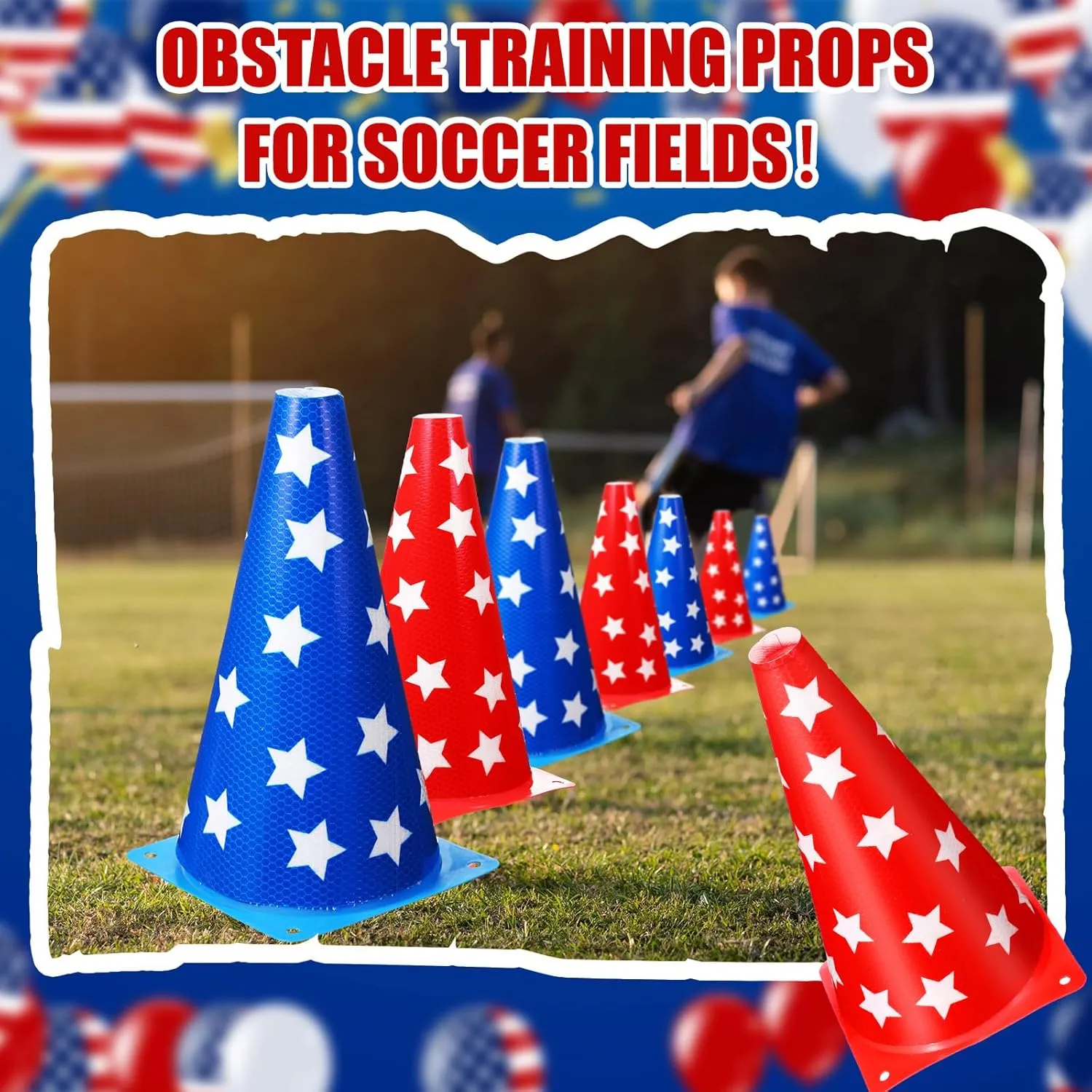 12 Pack Candy Corn Ring Toss Game - Plastic Cones, 9 Inch Training & Sport Agility Field Markers for Youth Soccer & Skating Practice
