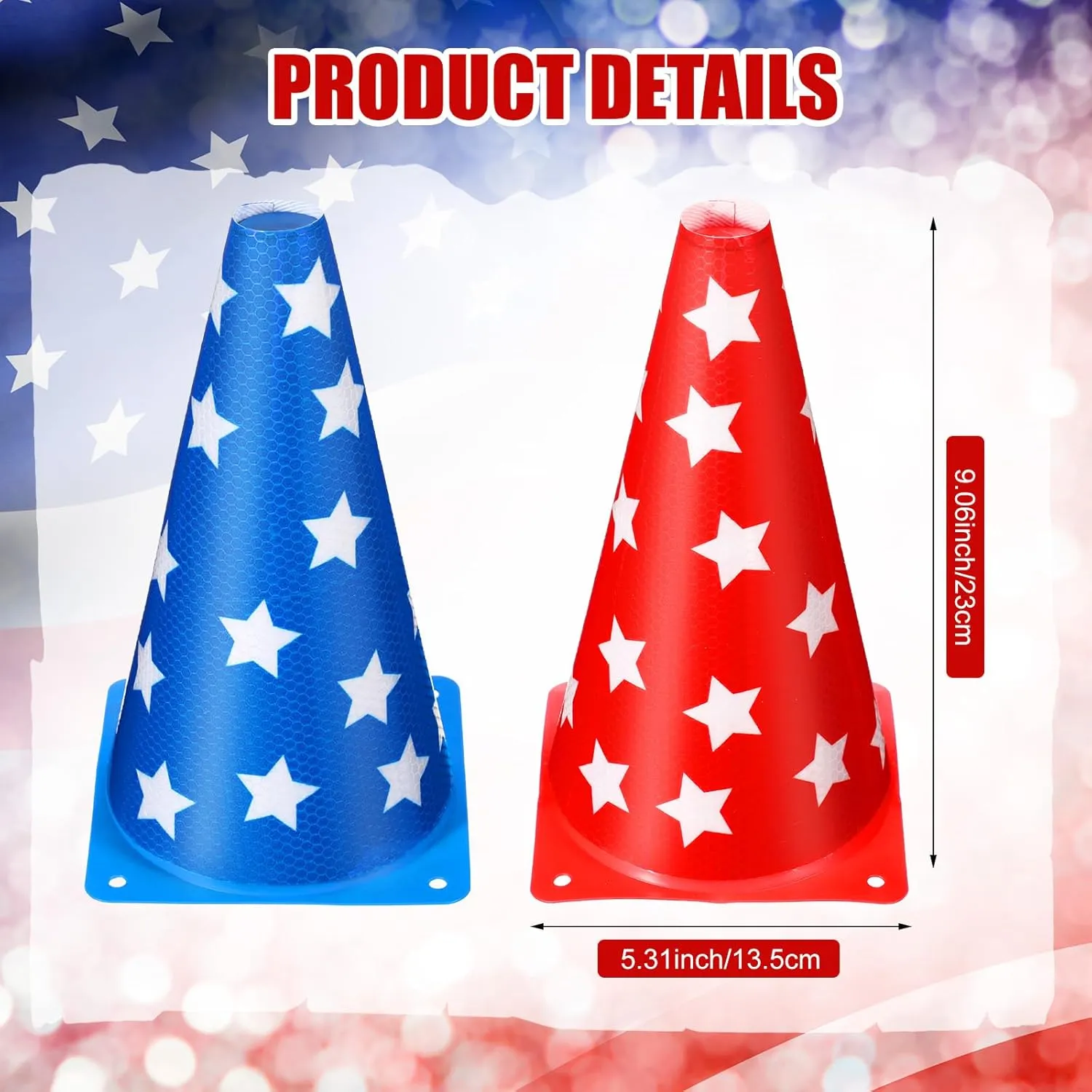 12 Pack Candy Corn Ring Toss Game - Plastic Cones, 9 Inch Training & Sport Agility Field Markers for Youth Soccer & Skating Practice