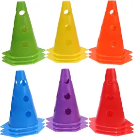 12/18Pcs Agility Cone Football Training Maker Bucket Field Skating Marker Soccer Training Marker Obstacle Cone