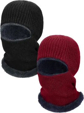 2 Pieces Winter Face Mask Ski Masks Warm Knitted Balaclava for Men Women Fleece Windproof Face Cover for Outdoor Sports