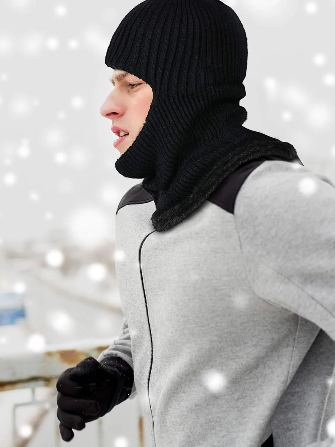 2 Pieces Winter Face Mask Ski Masks Warm Knitted Balaclava for Men Women Fleece Windproof Face Cover for Outdoor Sports
