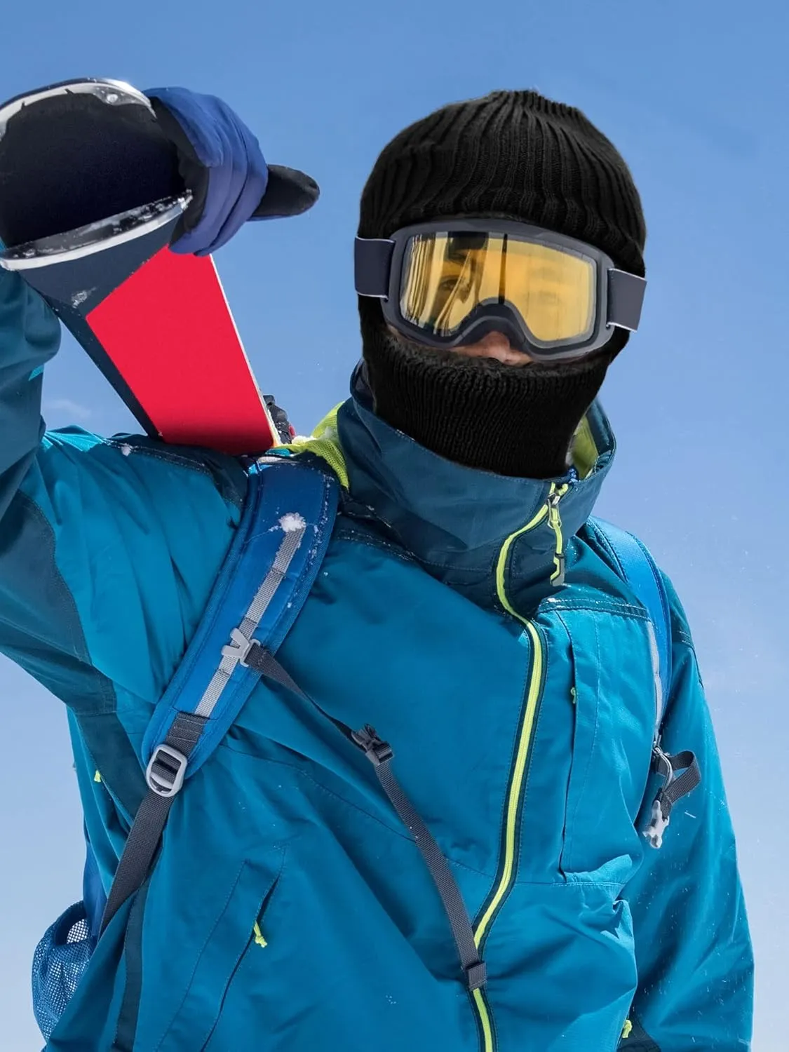 2 Pieces Winter Face Mask Ski Masks Warm Knitted Balaclava for Men Women Fleece Windproof Face Cover for Outdoor Sports