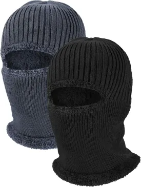 2 Pieces Winter Face Mask Ski Masks Warm Knitted Balaclava for Men Women Fleece Windproof Face Cover for Outdoor Sports