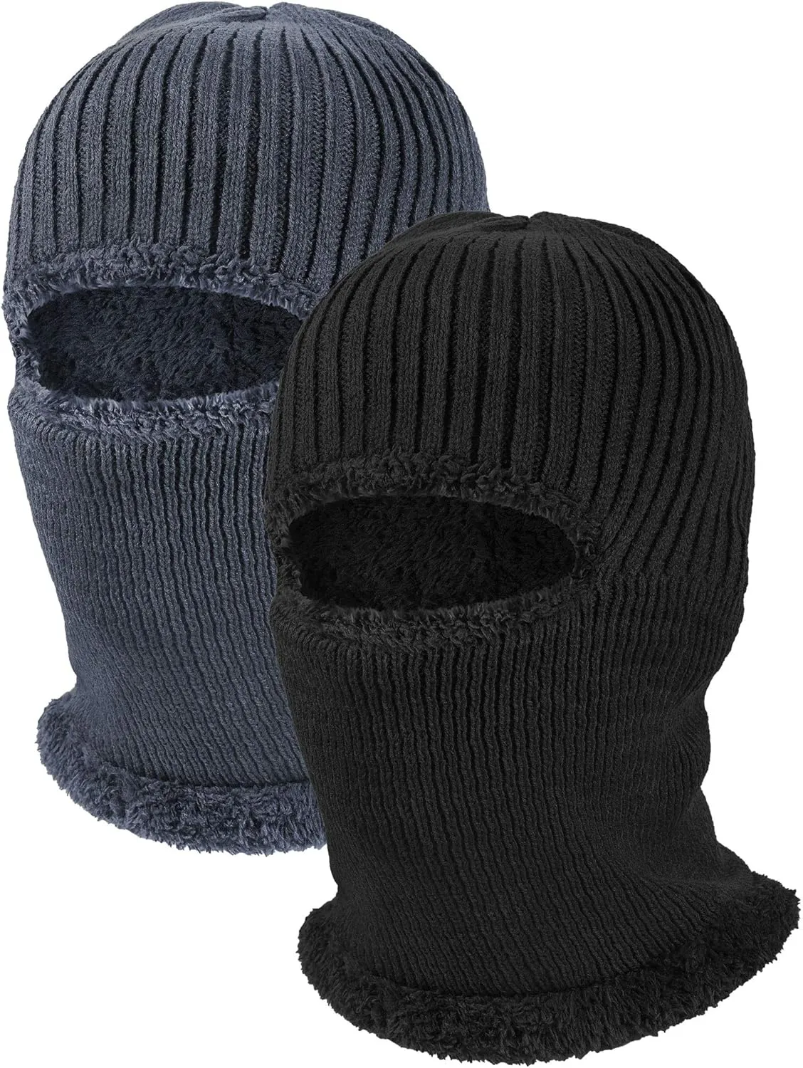 2 Pieces Winter Face Mask Ski Masks Warm Knitted Balaclava for Men Women Fleece Windproof Face Cover for Outdoor Sports
