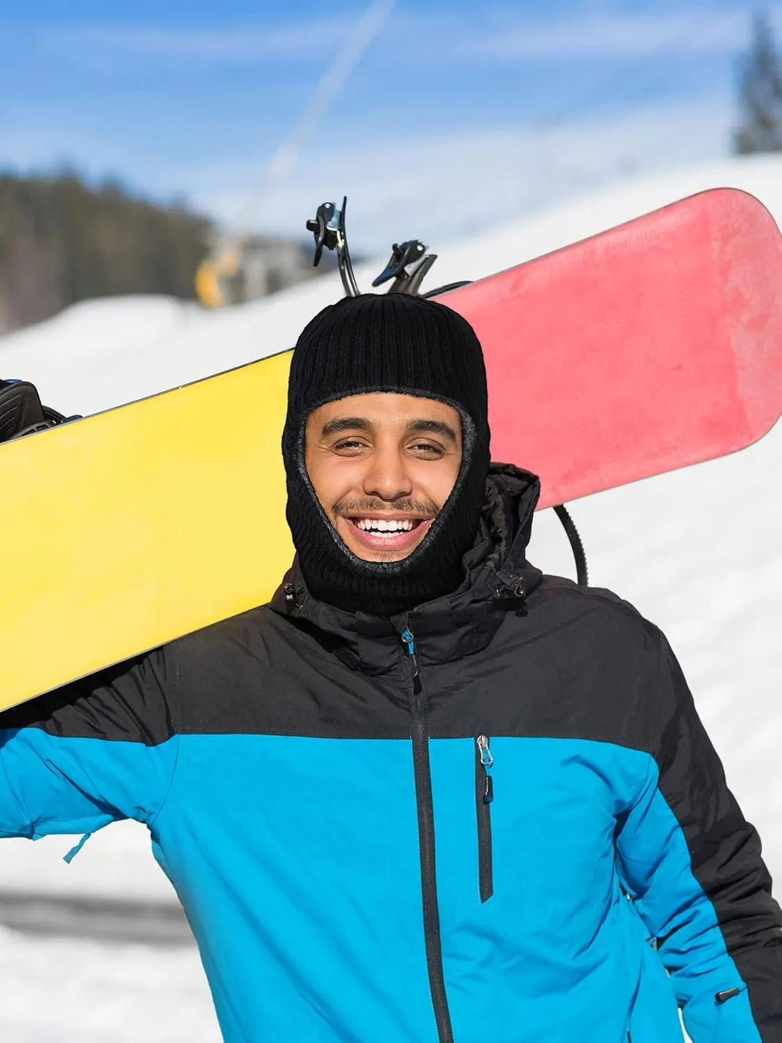 2 Pieces Winter Face Mask Ski Masks Warm Knitted Balaclava for Men Women Fleece Windproof Face Cover for Outdoor Sports
