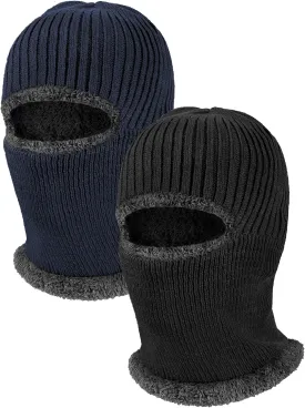2 Pieces Winter Face Mask Ski Masks Warm Knitted Balaclava for Men Women Fleece Windproof Face Cover for Outdoor Sports