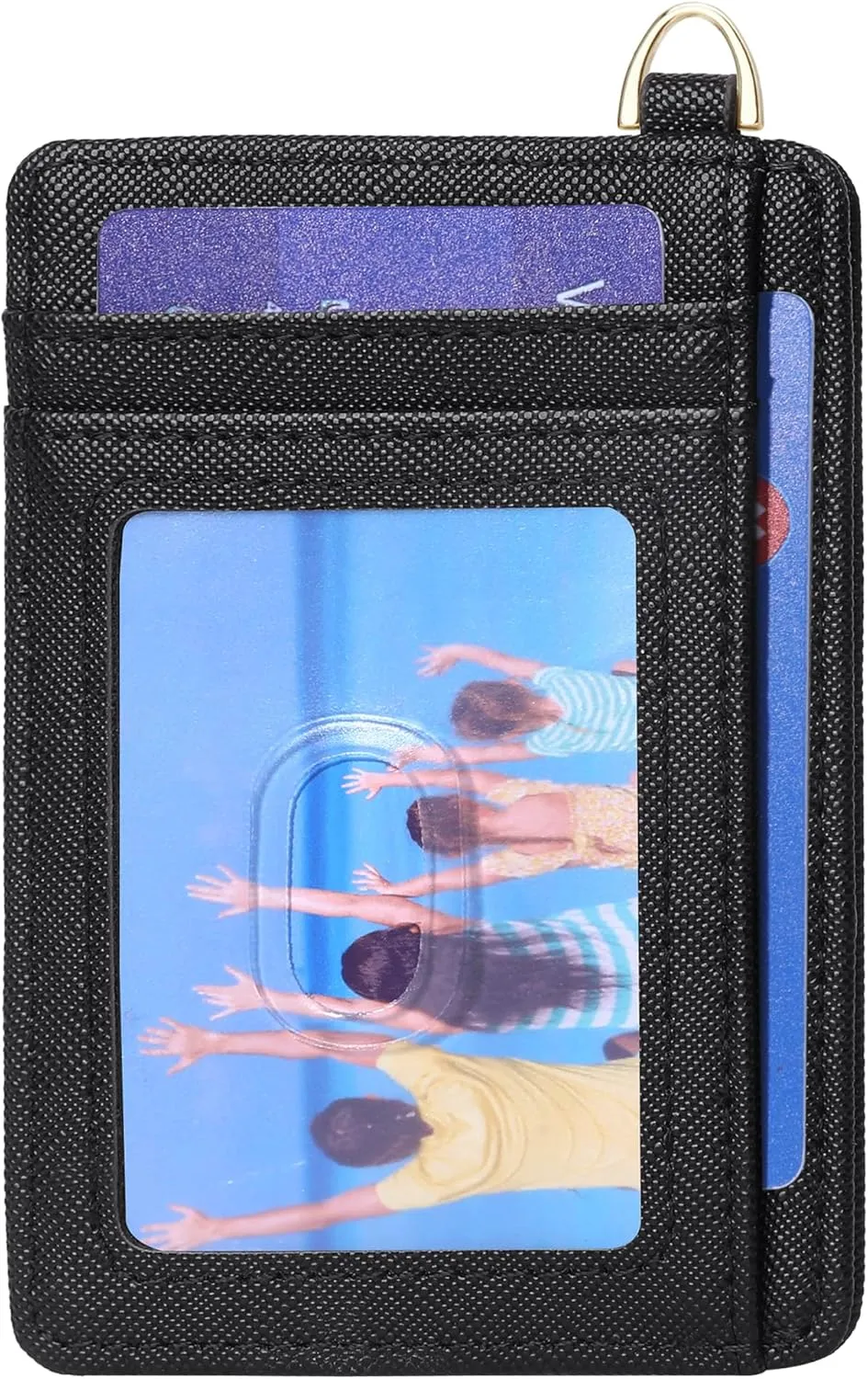 Badiya Credit Card Holder Slim Minimalist Wallet, Front Pocket Purse RFID Blocking Wallet Compact Card Case with ID Window for Women & Men