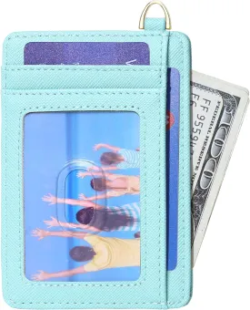 Badiya Credit Card Holder Slim Minimalist Wallet, Front Pocket Purse RFID Blocking Wallet Compact Card Case with ID Window for Women & Men