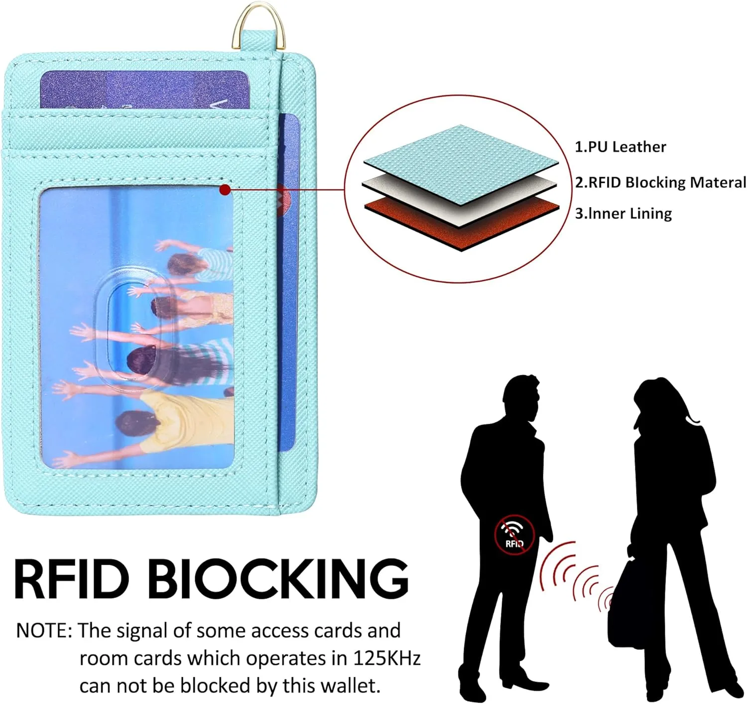 Badiya Credit Card Holder Slim Minimalist Wallet, Front Pocket Purse RFID Blocking Wallet Compact Card Case with ID Window for Women & Men