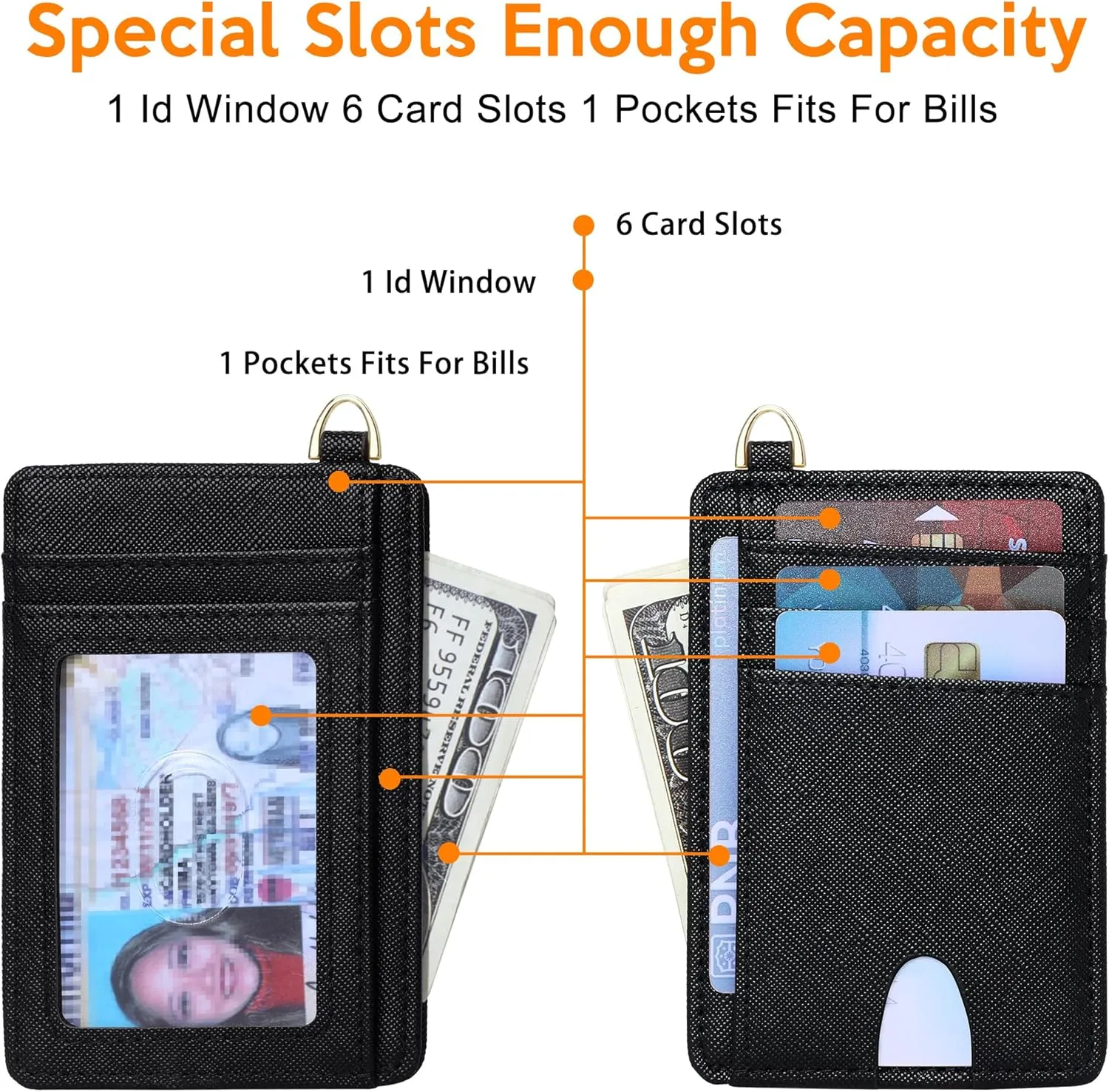 Badiya Credit Card Holder Slim Minimalist Wallet, Front Pocket Purse RFID Blocking Wallet Compact Card Case with ID Window for Women & Men