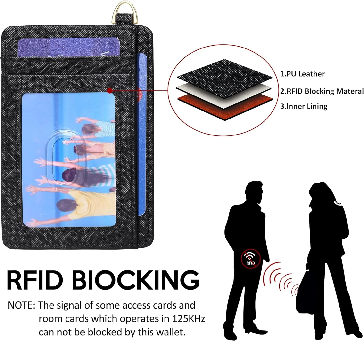 Badiya Credit Card Holder Slim Minimalist Wallet, Front Pocket Purse RFID Blocking Wallet Compact Card Case with ID Window for Women & Men