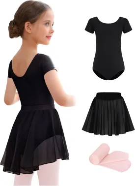 Ballet Leotards Skirt and Tights Combo for Girls Toddler Dance Classical Gymnastics Leotard Dresses Tutu