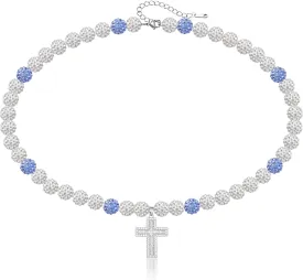 Baseball Necklaces for Boys & Mens - 16 Inch Rhinestone Bead Necklace, 18-20 Inch Baseball Cross Necklaces, Athletic-Inspired Baseball Jewelry for Team Lovers Fans