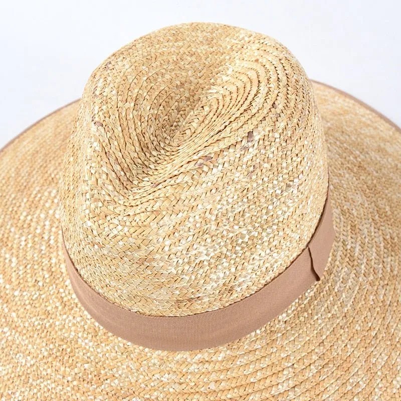 Big Sun Hat With Wide Brim and Ribbon Accent