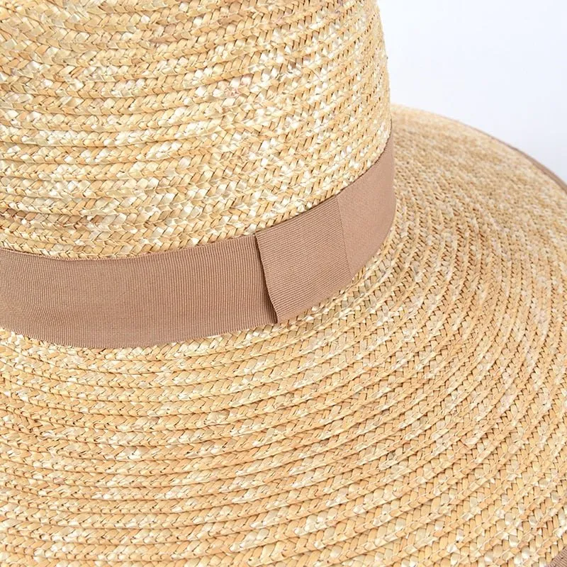 Big Sun Hat With Wide Brim and Ribbon Accent