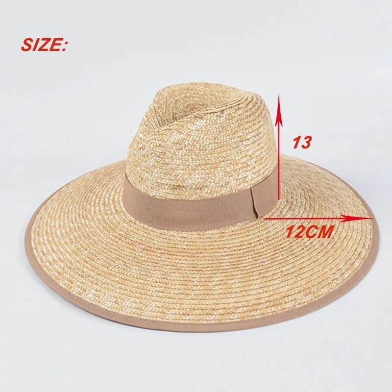 Big Sun Hat With Wide Brim and Ribbon Accent