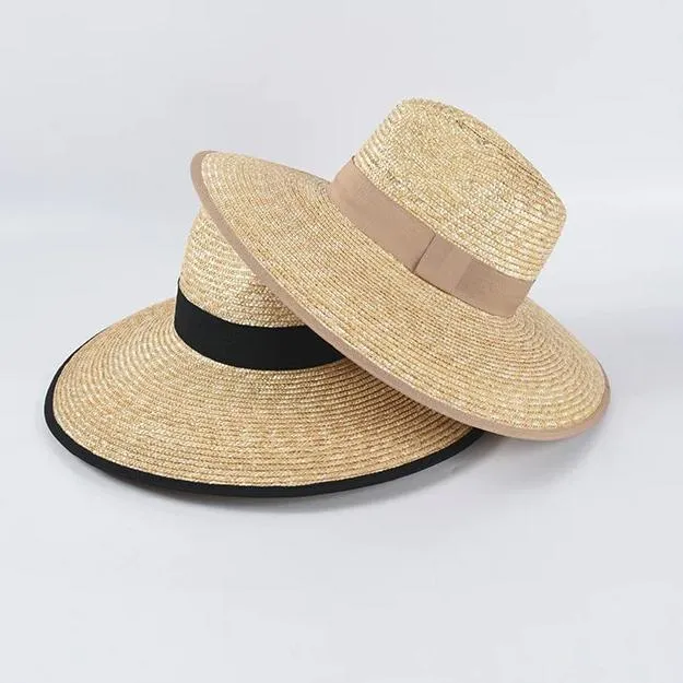 Big Sun Hat With Wide Brim and Ribbon Accent