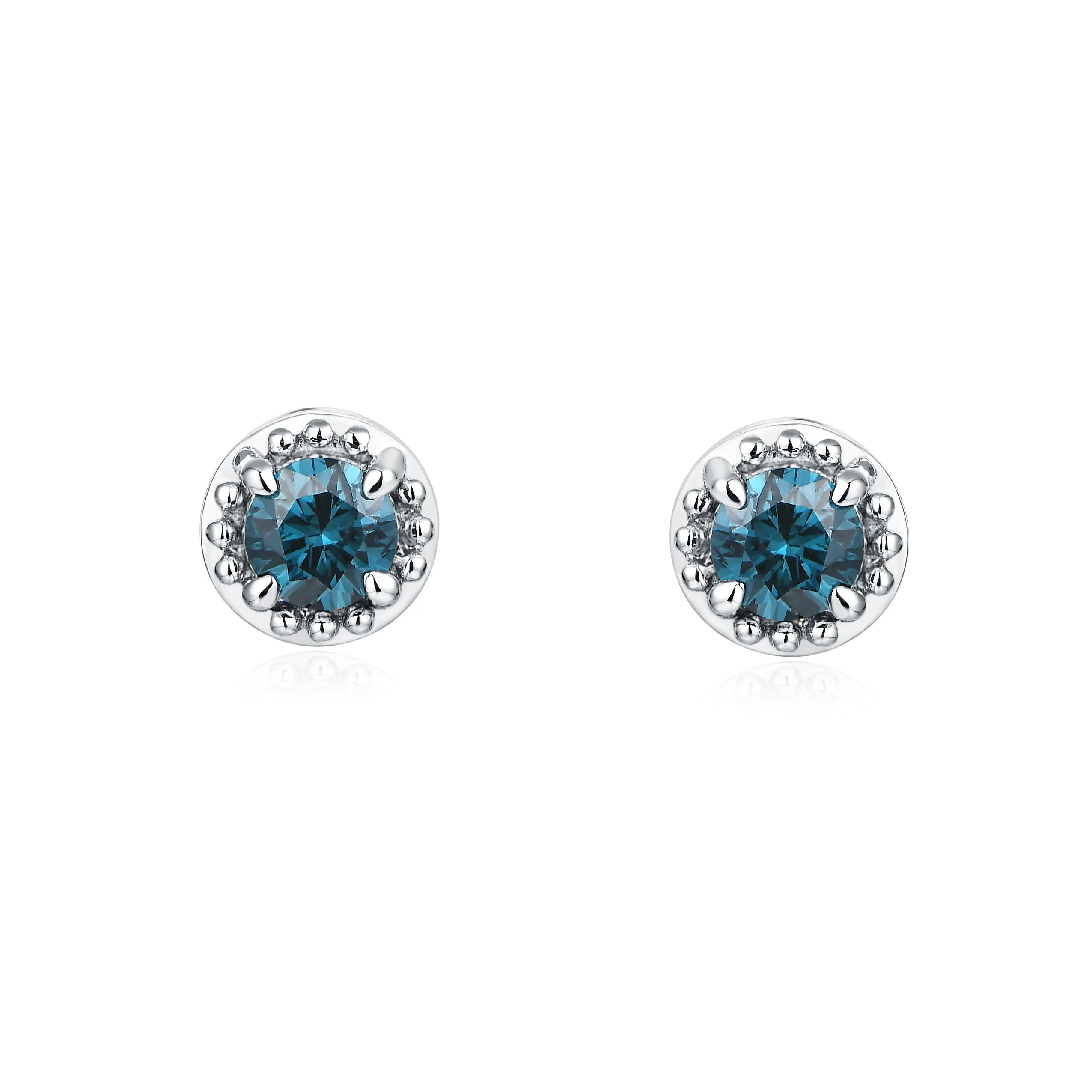 Blue Big Diamond Illusion Studs