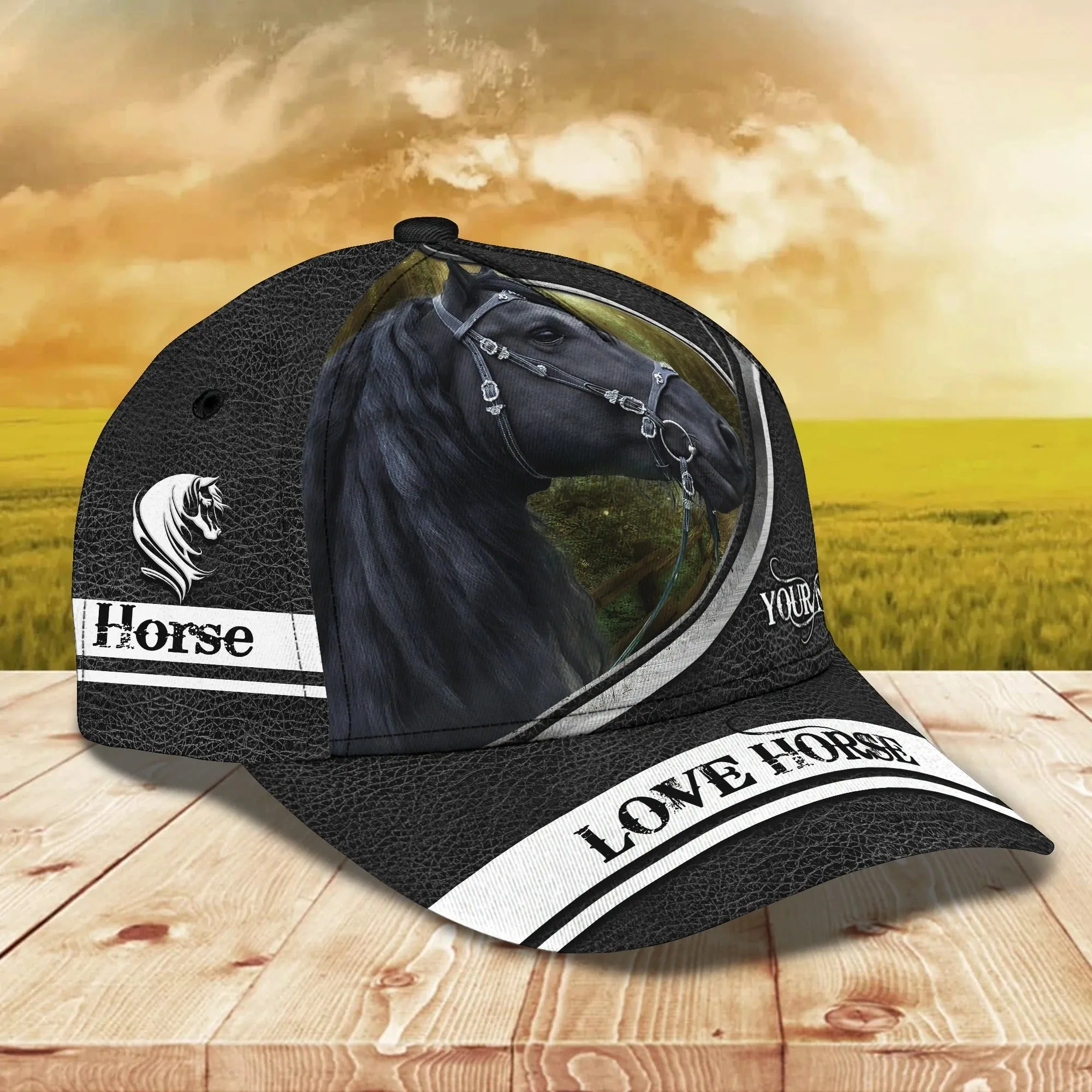 Custom Name Brown Horse Equestrian Printing Baseball Cap Hat, 3D Baseball Horse Caps
