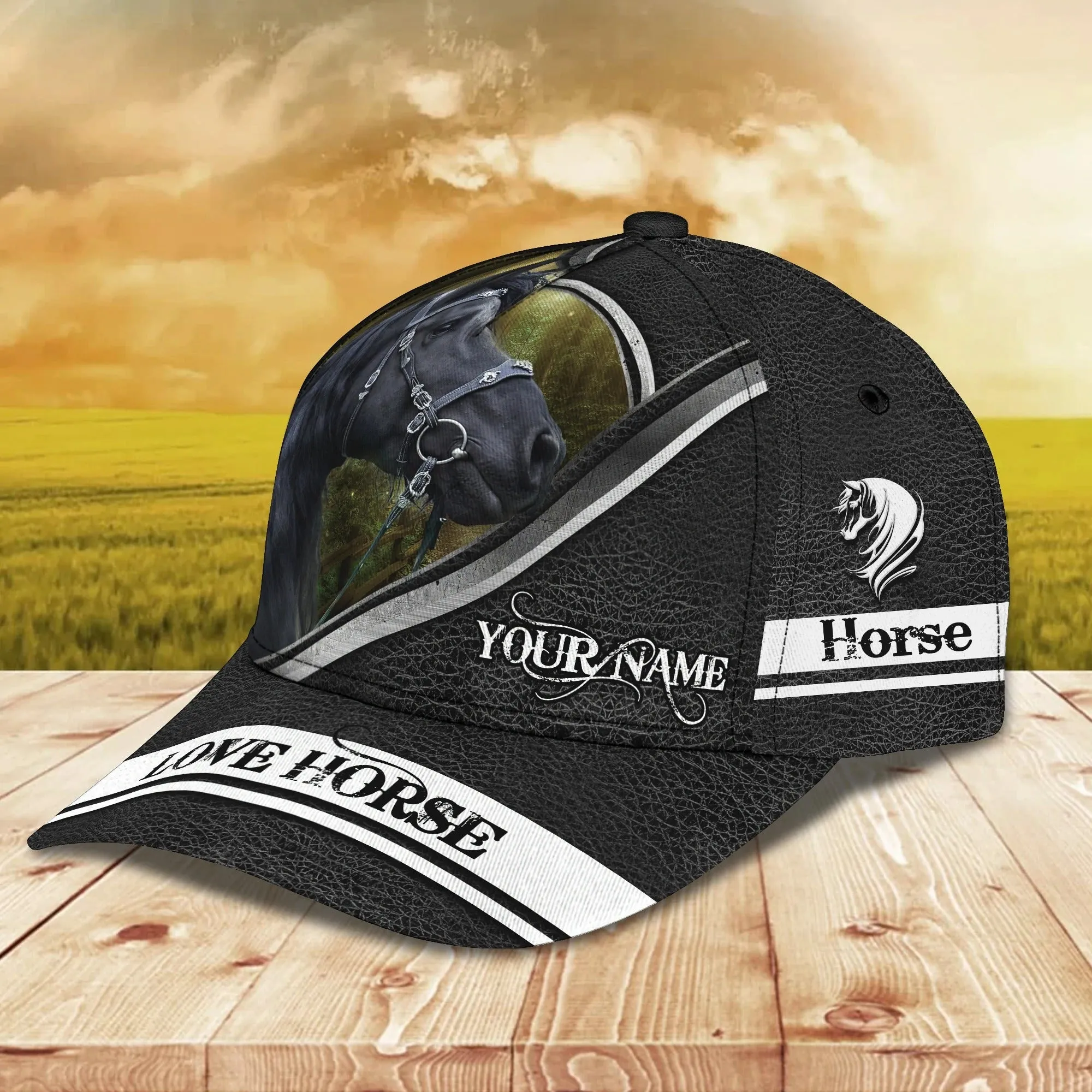 Custom Name Brown Horse Equestrian Printing Baseball Cap Hat, 3D Baseball Horse Caps