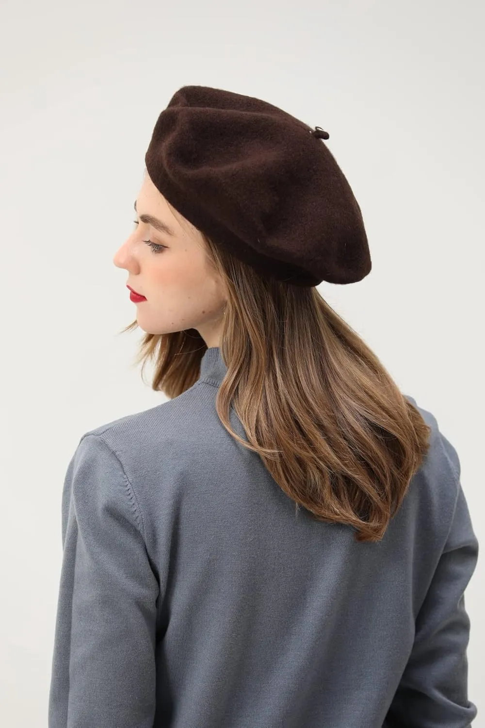 French Beret-Classic Wool Beret Solid Color Womens Beret Cap Hat