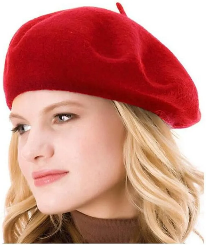 French Beret - Wool Solid Color Womens Beanie Cap Hat