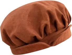 FURPHI Medieval Beret Cap for Men Women Faux Suede Hat Renaissance Festival Costume Accessories