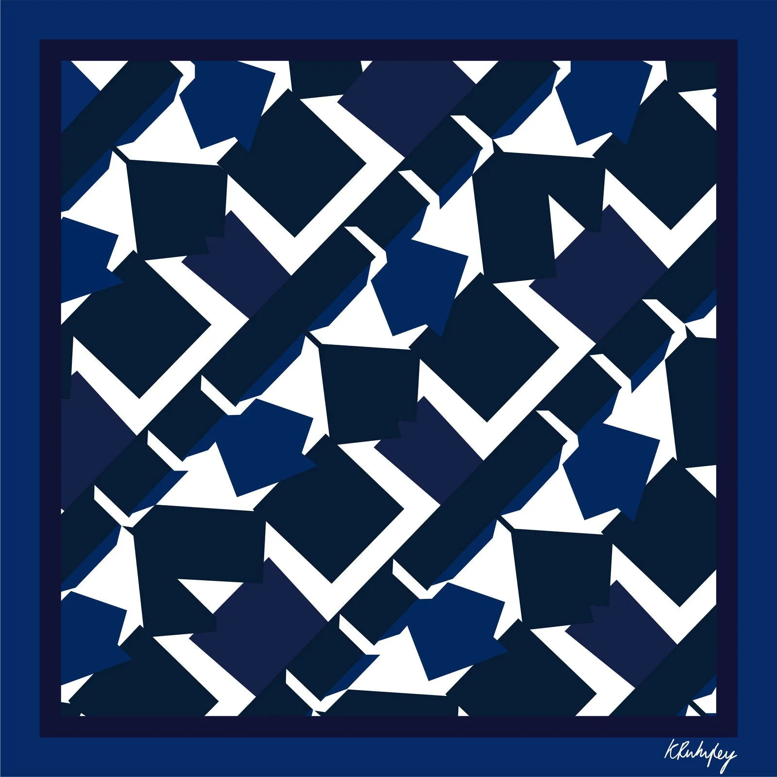 Geometric Beat print | sophisticated and unique Silk Scarf