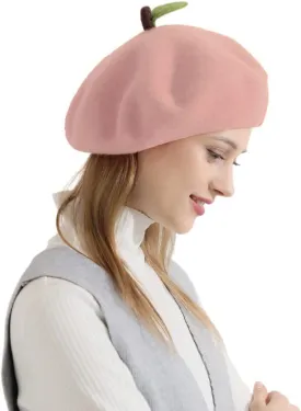 Handmade Wool Beret Hat French Style Needle Felt Flower Beanies Women Winter Autumn Cap