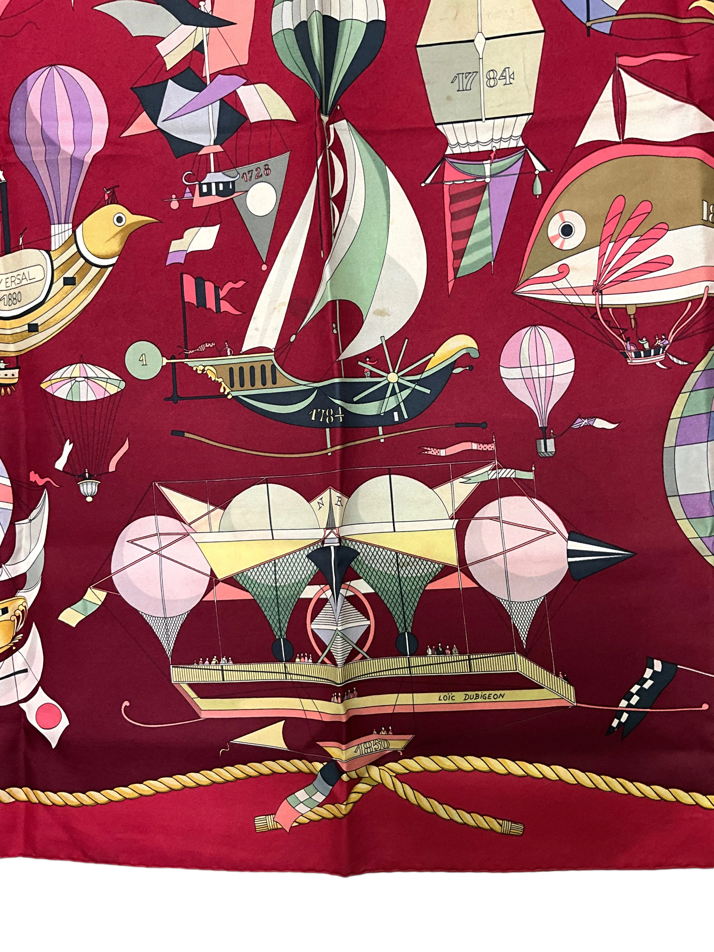 Hermes Les Folies Du Ciel Silk Scarf 90