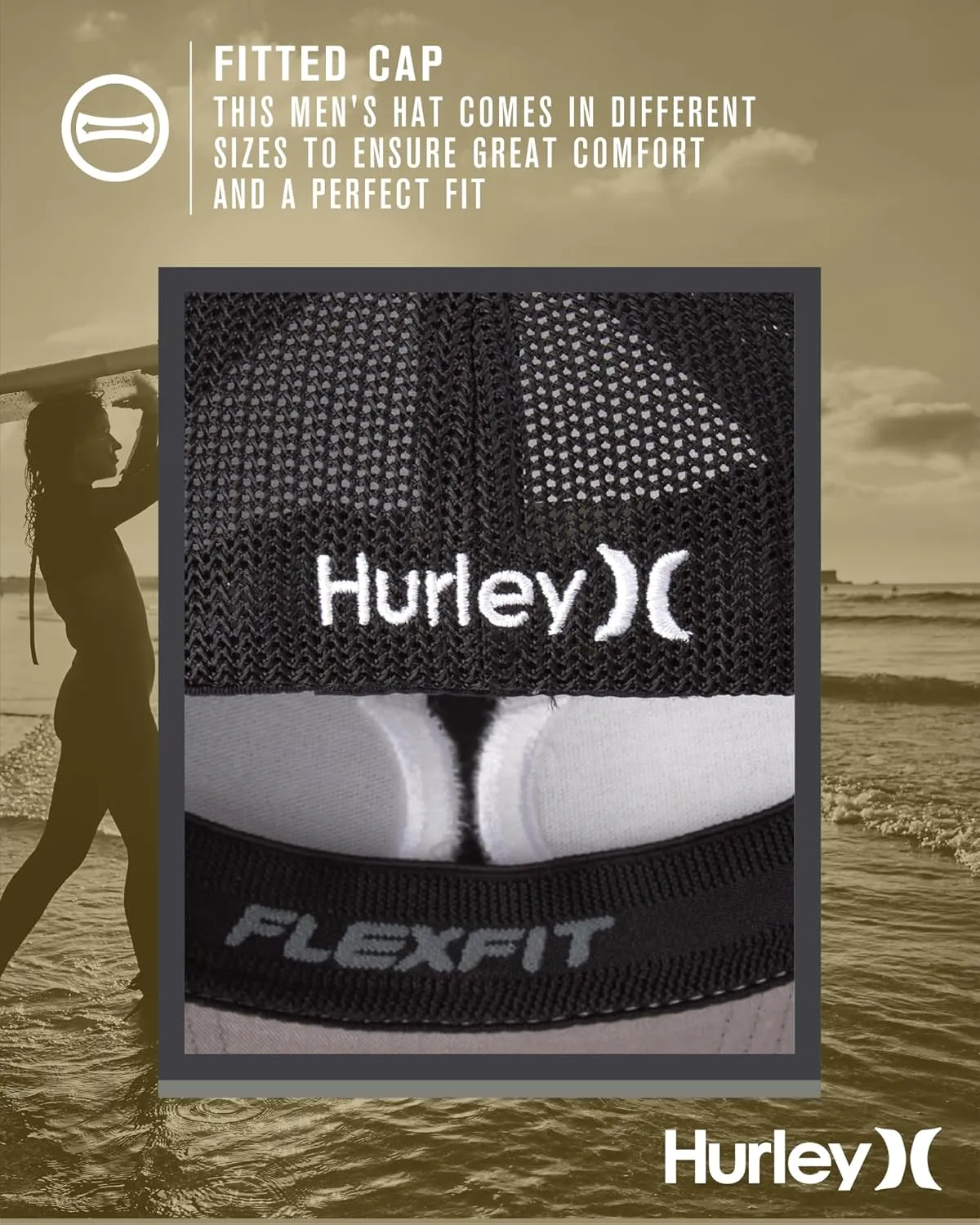 Hurley Men's Hat - Laguna Icon Mesh Fitted Trucker Cap
