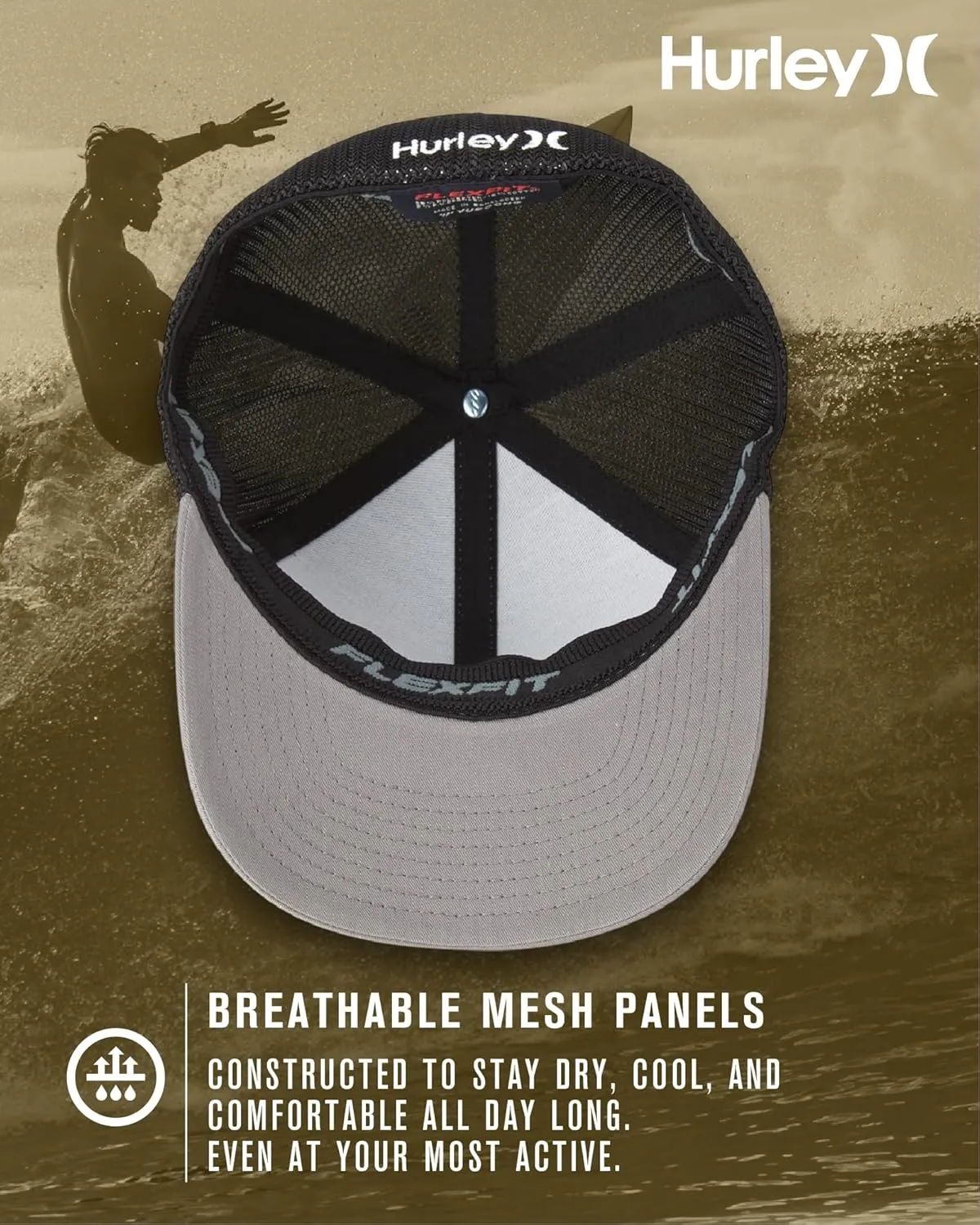 Hurley Men's Hat - Laguna Icon Mesh Fitted Trucker Cap