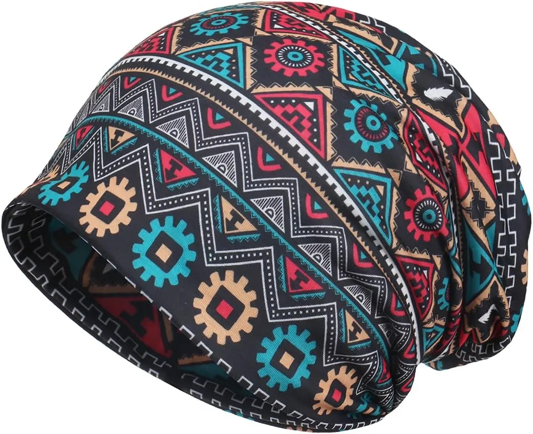 Jemis Versatile Soft-Feel Blend Beanie & Scarf - Stretch Boho Headwear for Chemo Ideal Easy Care