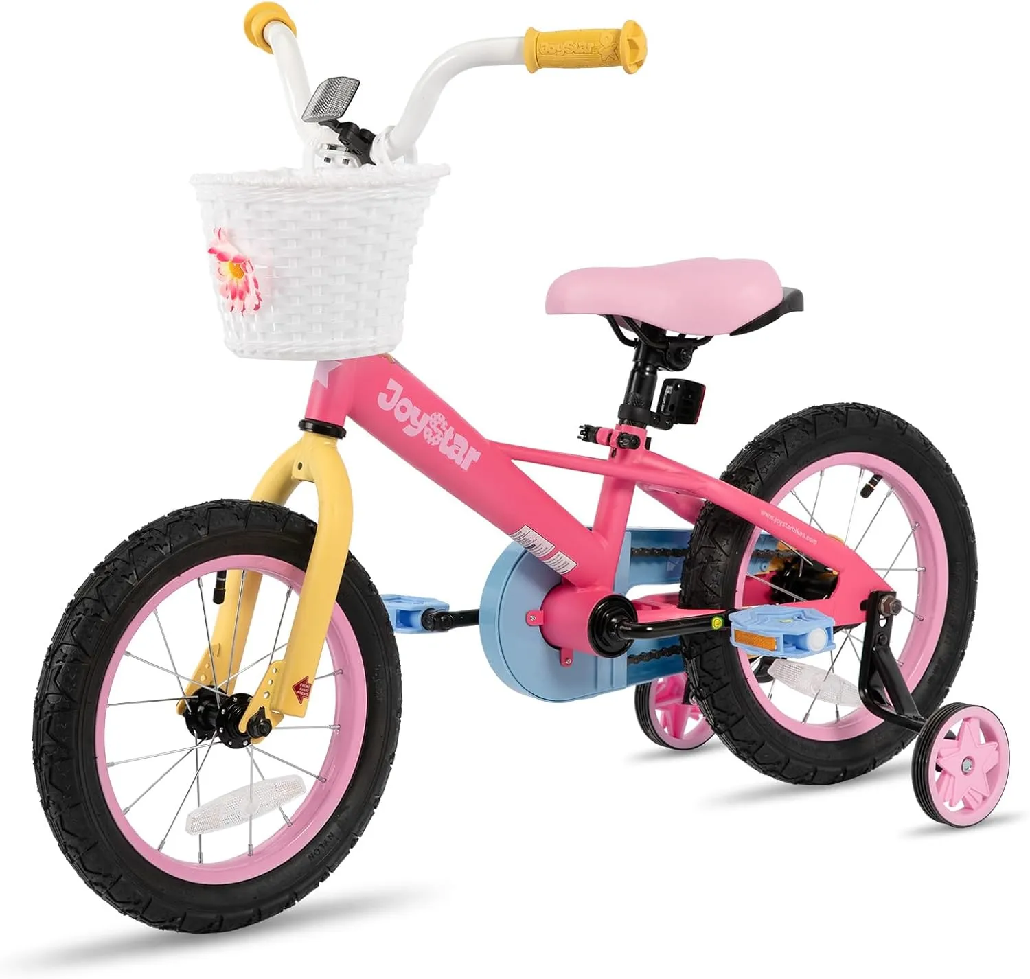 JOYSTAR 12 14 16 Inch Kids Bike for 2-7 Years Girls 33-53 Inch Tall, Toddler Girls Bike with Training Wheels, Rainbow Bikes, Children Bicycle, Macaroon