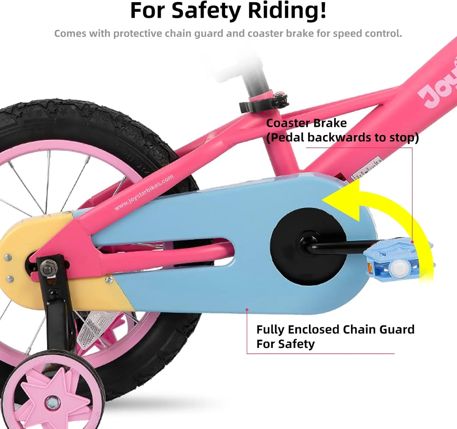 JOYSTAR 12 14 16 Inch Kids Bike for 2-7 Years Girls 33-53 Inch Tall, Toddler Girls Bike with Training Wheels, Rainbow Bikes, Children Bicycle, Macaroon