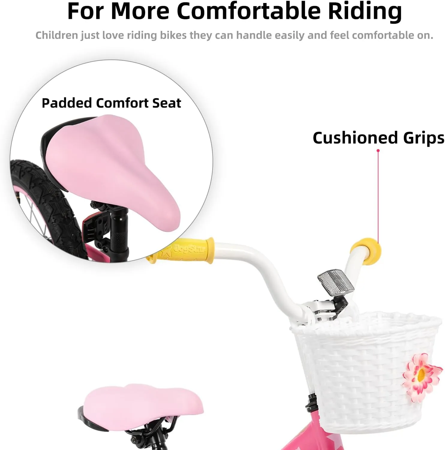 JOYSTAR 12 14 16 Inch Kids Bike for 2-7 Years Girls 33-53 Inch Tall, Toddler Girls Bike with Training Wheels, Rainbow Bikes, Children Bicycle, Macaroon