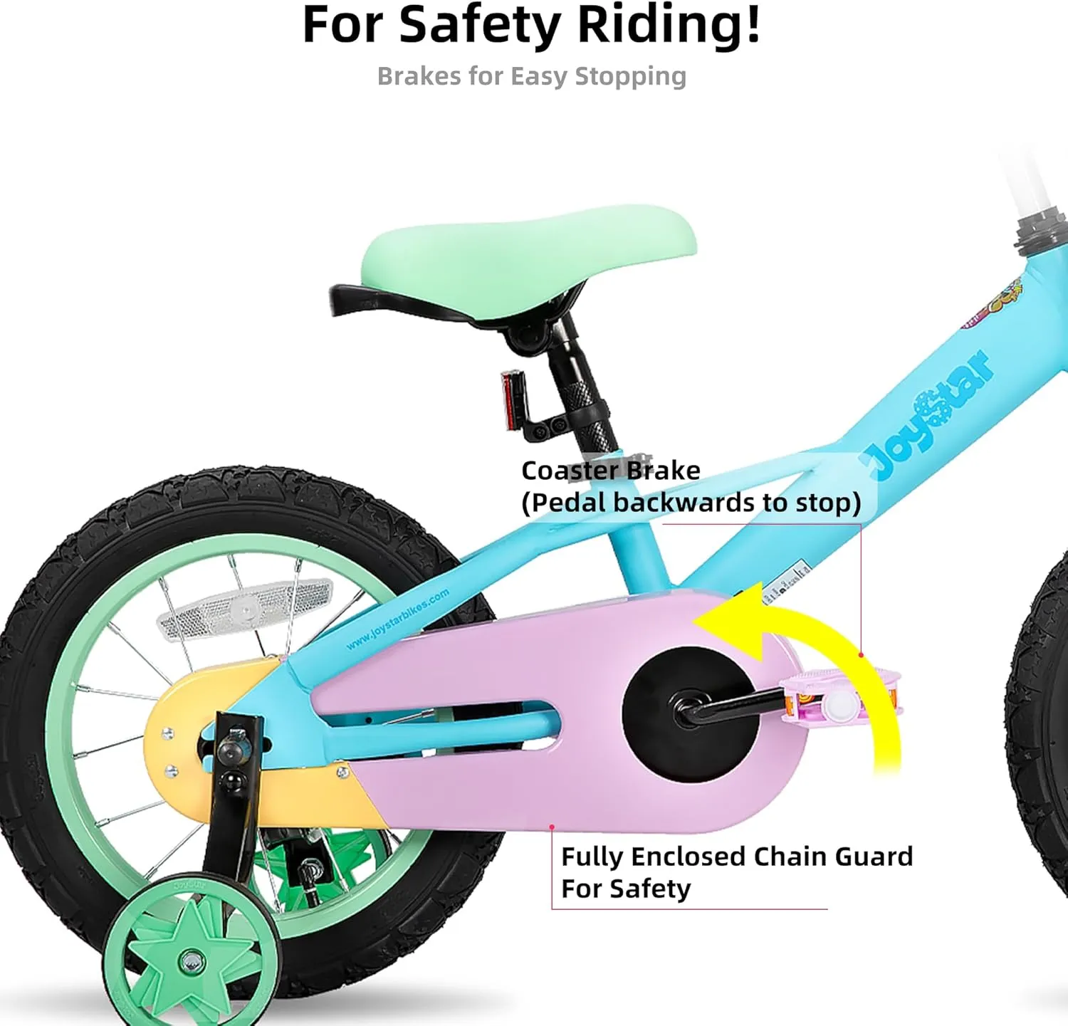 JOYSTAR 12 14 16 Inch Kids Bike for 2-7 Years Girls 33-53 Inch Tall, Toddler Girls Bike with Training Wheels, Rainbow Bikes, Children Bicycle, Macaroon
