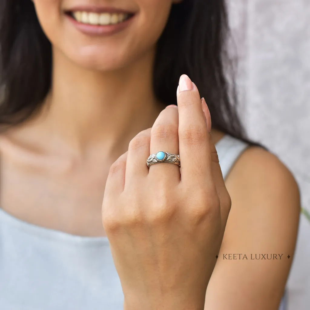 Leaf Shadow - Turquoise Ring