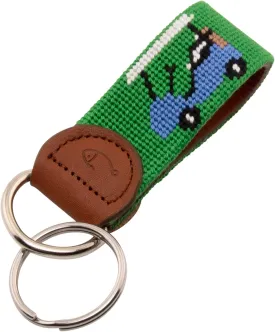 Leather Hand-Stitched Needlepoint Key Fob or Key Chain