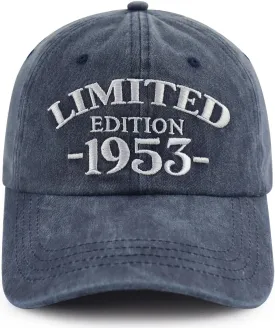 Limited Edition 1950 1951 1952 1953 1954 1955 1956 1957 1958 1959 Hat for Men Women, Adjust Birthday Baseball Cap