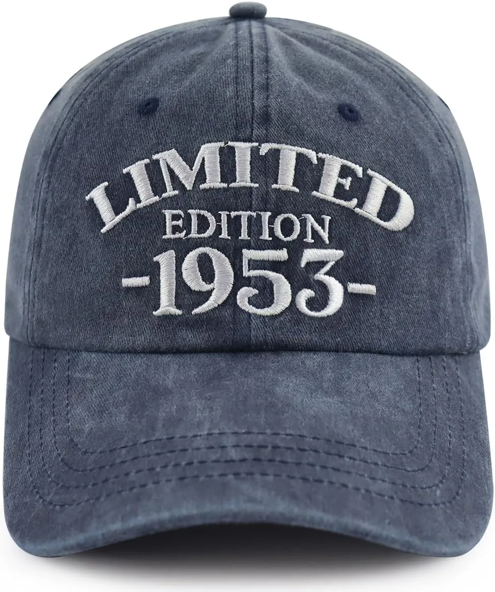 Limited Edition 1950 1951 1952 1953 1954 1955 1956 1957 1958 1959 Hat for Men Women, Adjust Birthday Baseball Cap