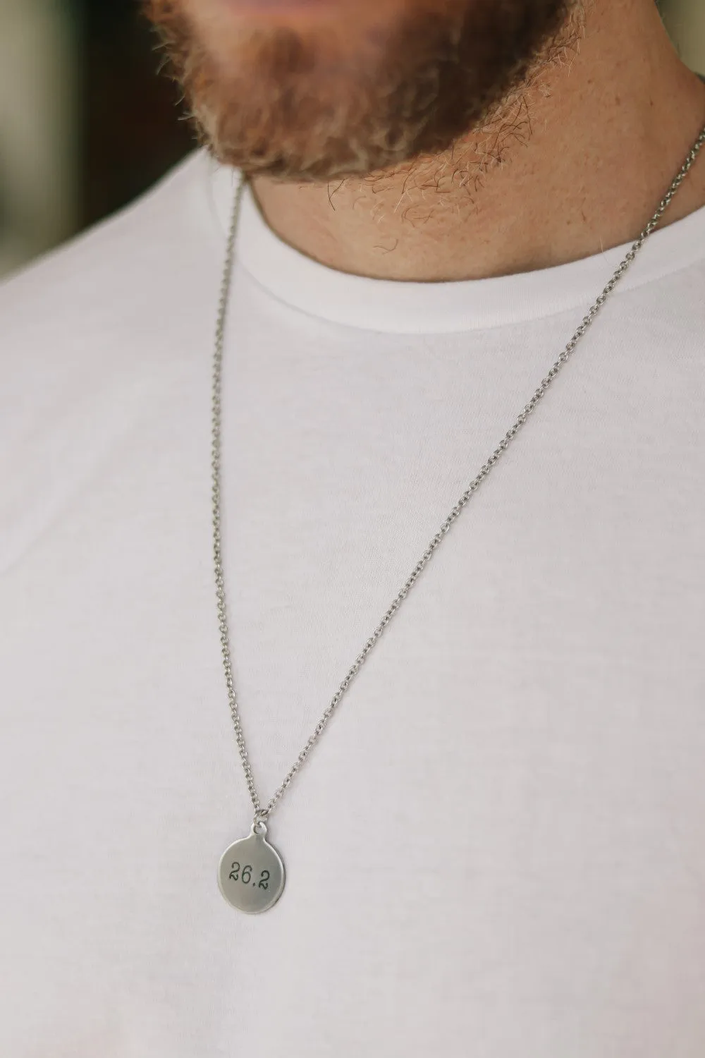 Marathon necklace for men, 26.2 miles engraved, runner men's necklace, waterproof jewelry