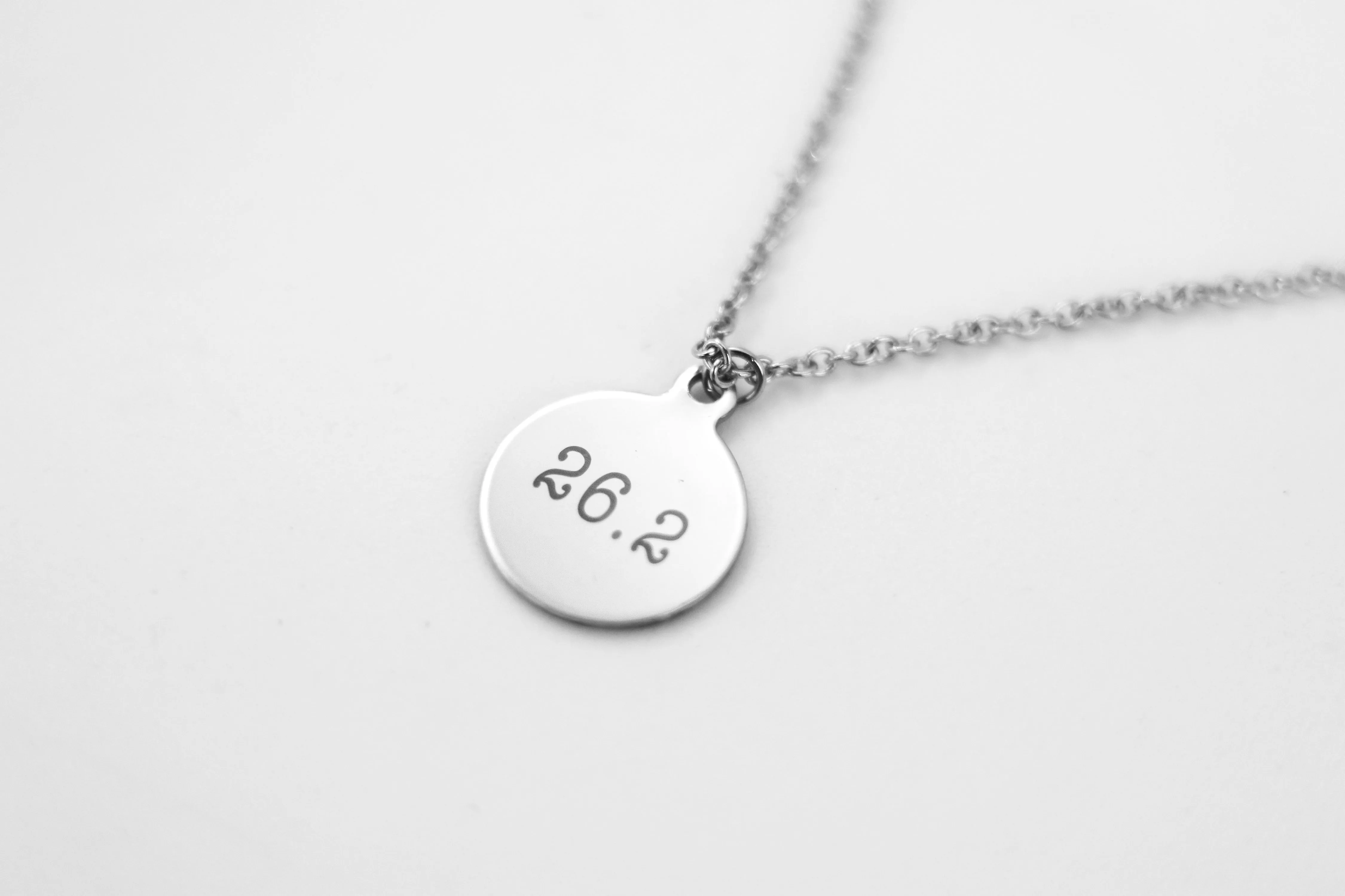 Marathon necklace for men, 26.2 miles engraved, runner men's necklace, waterproof jewelry