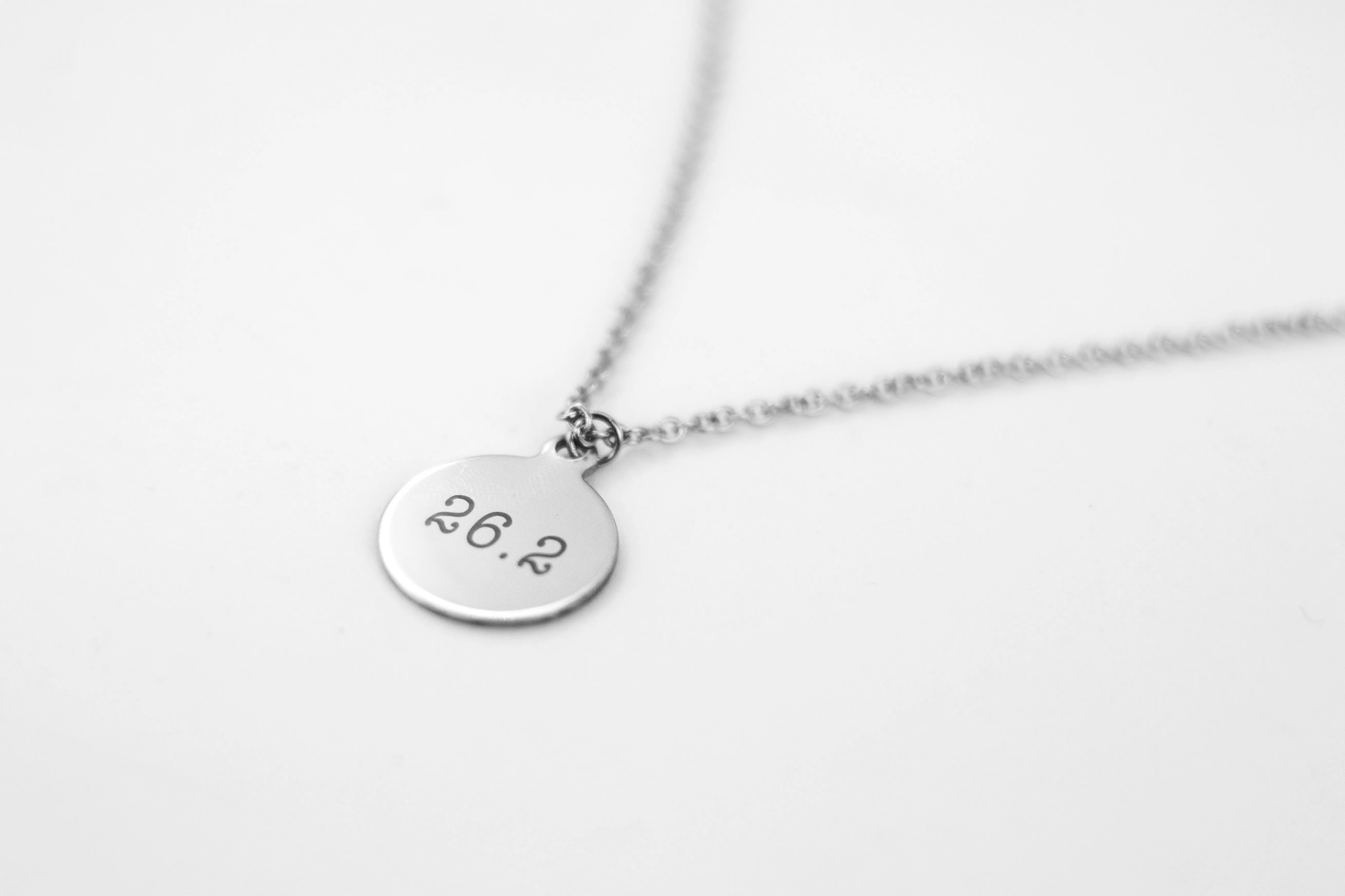 Marathon necklace for men, 26.2 miles engraved, runner men's necklace, waterproof jewelry
