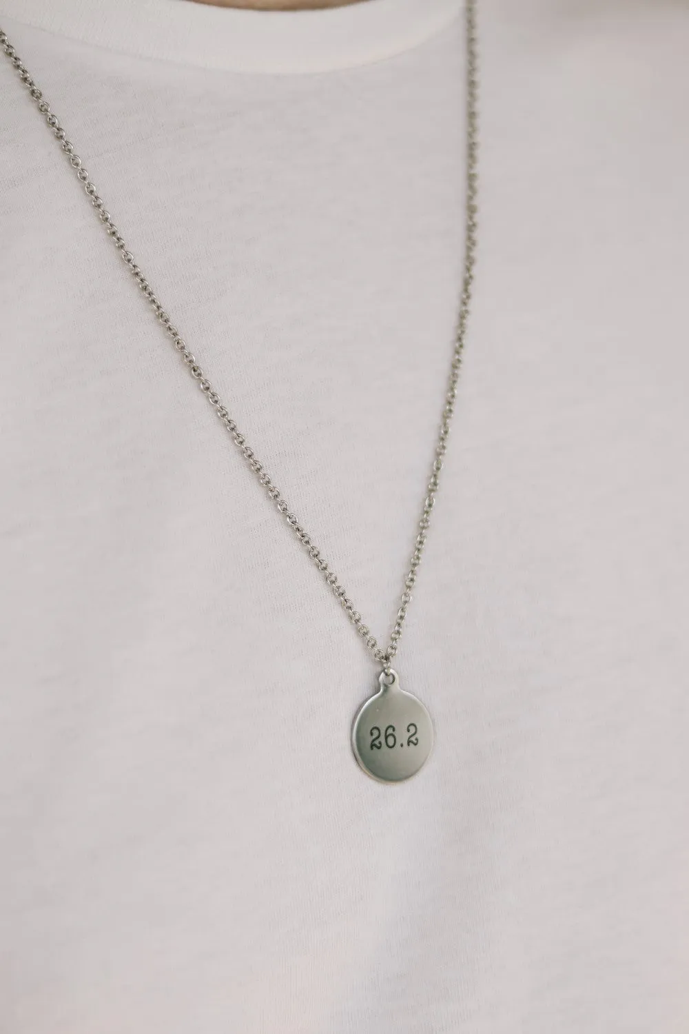 Marathon necklace for men, 26.2 miles engraved, runner men's necklace, waterproof jewelry