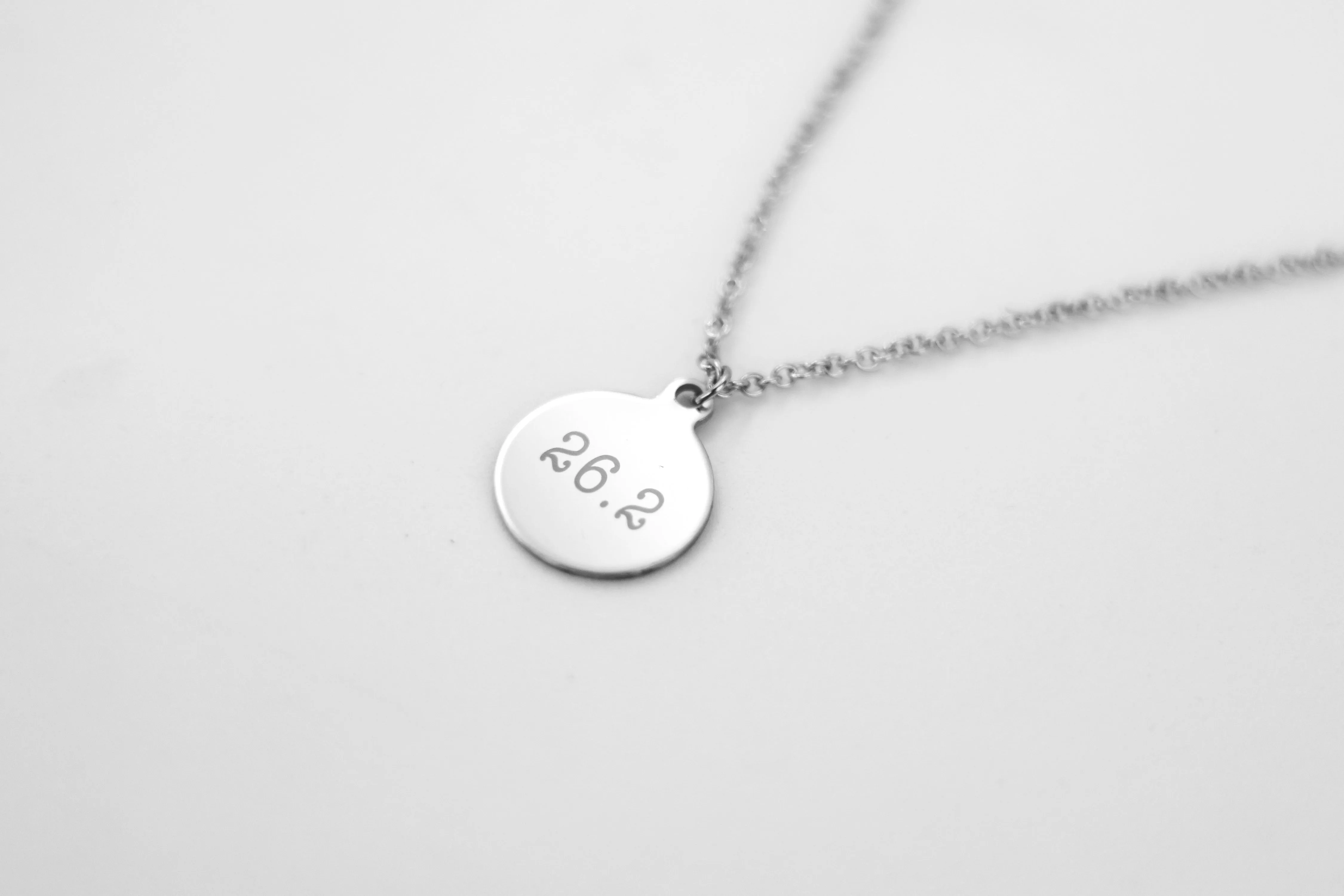 Marathon necklace for men, 26.2 miles engraved, runner men's necklace, waterproof jewelry