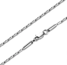 Mens Womens Surgical Stainless Steel Thin Chain Necklace 2mm,18-30 Inches