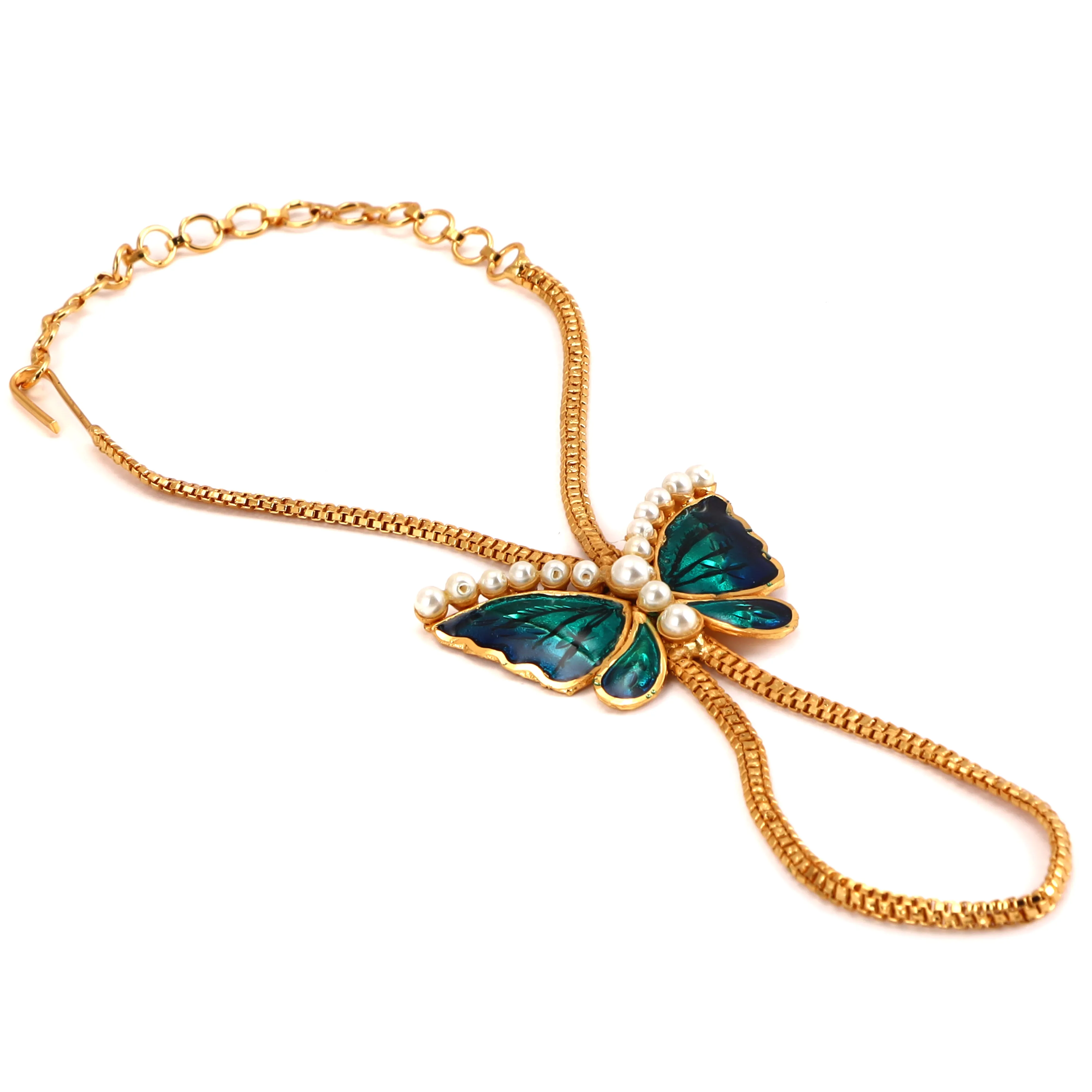 Minakari Butterfly Ratan Chur - Haath Phool - One Piece