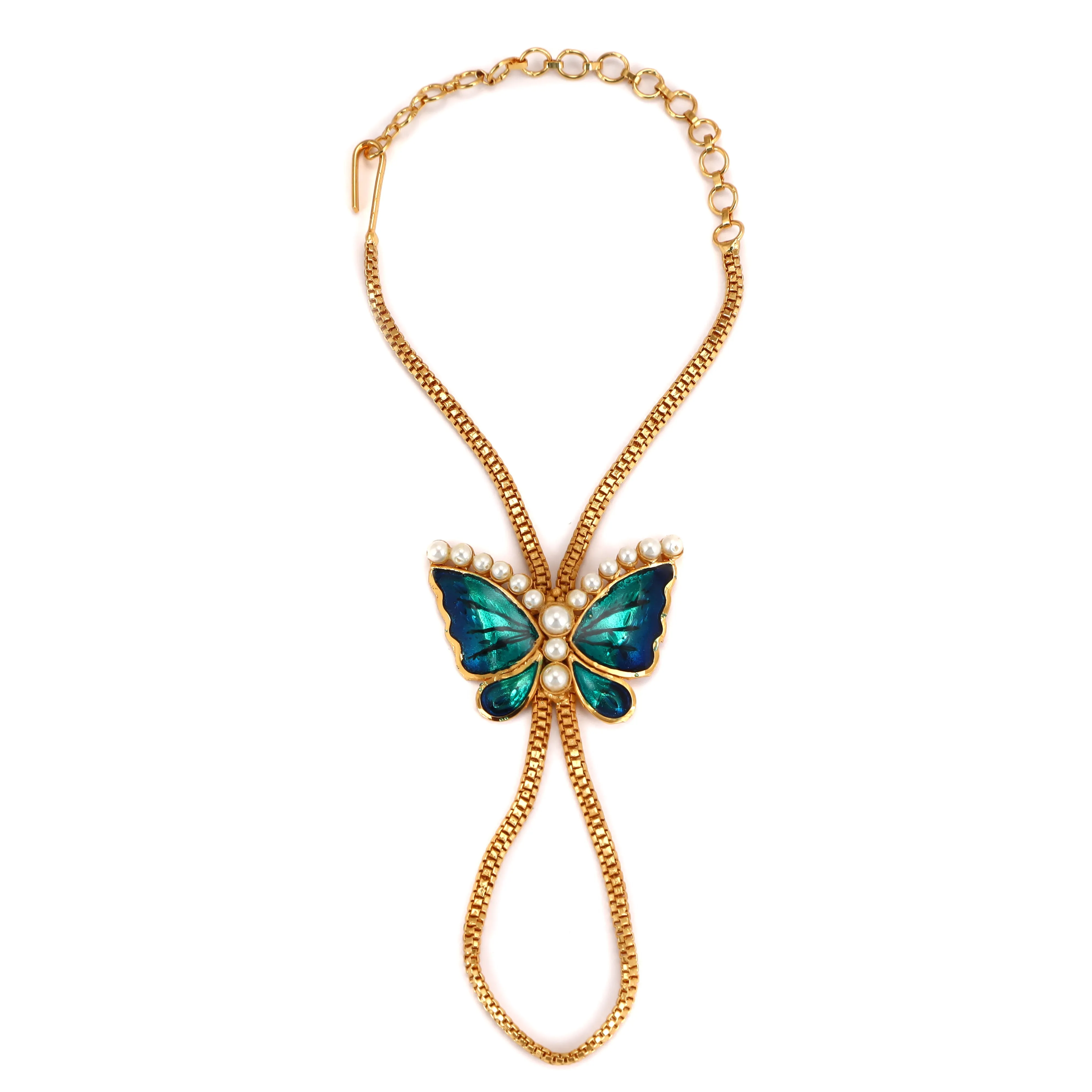 Minakari Butterfly Ratan Chur - Haath Phool - One Piece